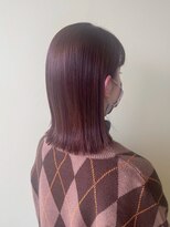 アクセ 立体感外はねぱつっとミディアム×ピンクブラウン大人可愛い小顔