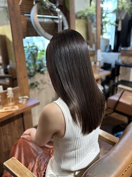 スリル ヘア アンド ネイル デザイン 恵比寿店(sulir hair and nail design) ロングレイヤーカット髪質改善ヘッドスパトリートメント前髪なし