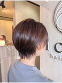 ハンサムショート×ピンクベージュ