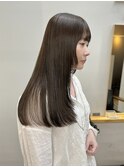 20代30代40代ストレートアッシュベージュ髪質改善艶感カラー