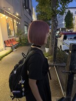 チャプター 問屋町(chapter)&nbsp;ケアブリーチピンクベージュ切りっぱなしショートボブ韓国ヘア