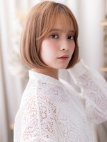 カバーヘア ブリス 大宮西口(COVER HAIR bliss) 透明感バーガンディ前下がり切りっぱなしボブb大宮20代30代40代