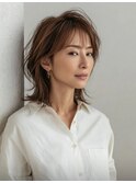 白髪ぼかしカラー×ミディアムレイヤー
