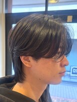 オーシャントーキョー(OCEAN TOKYO)&nbsp;韓国マッシュフェザーパーマニュアンスパーマセンターパート黒髪