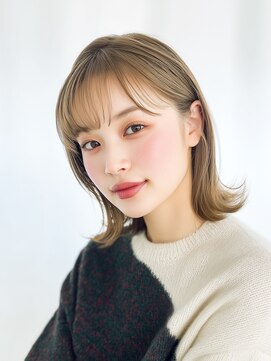 ルービック(Rubik's) 20代30代40代/ナチュラル小顔カット/ハイトーンミディ/髪質改善