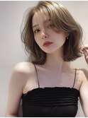 韓国レイヤー/顔周りレイヤー/ブリーチなしベージュ