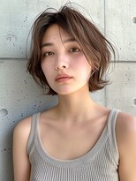 赤れんがアネックス(ANNEX)&nbsp;ハッシュカットグレージュデザインカラーレイヤーボブミディアム