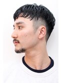 ツーブロックフェードぱっつんネープレスショート