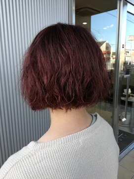 ラ ブーケ 大垣店(La Bouquet) ブリーチ無しチェリーレッド