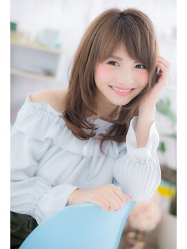 ヘアアンドビューティー ミック(Hair & Beauty miq) 斜めバングシアーベージュ透け感ワンカールa