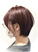 エアリーショートボブ×チェリーレッド