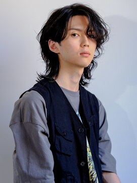 エムスラッシュ ストリートマーケット スマートサロン センター北(M.SLASH) 外国人風/くせ毛パーマ/流し前髪/アッシュブラック/センター北