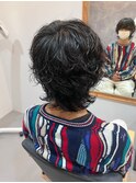 マッシュウルフ/無造作なパーマ