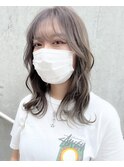 【打越】セミロング×グレージュ