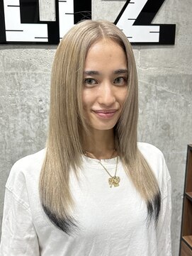 オルズ 渋谷(ALLZ) ミルクティー裾ブラックデザインカラーダブルカラーケアブリーチ