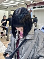 ヲタク(wotaku.)&nbsp;黒髪ボブブルーブラックダークグレー暗髪カラーブリーチなしボブ