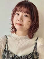 ガーデン 銀座(GARDEN)&nbsp;顔まわりレイヤー/ ボブウルフ/レッドカラー/暖色カラー