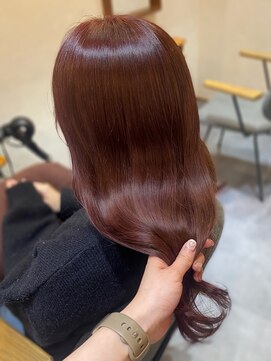 トワ(toi) 【ブリーチなしダブルカラー】深めボルドーレッド/横浜