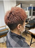 コーラルピンクサイドパートモヒカン【TELA HAIR妙典】