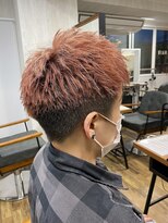 テーラヘアー 妙典店(TELAHAIR)&nbsp;コーラルピンクサイドパートモヒカン【TELA HAIR妙典】
