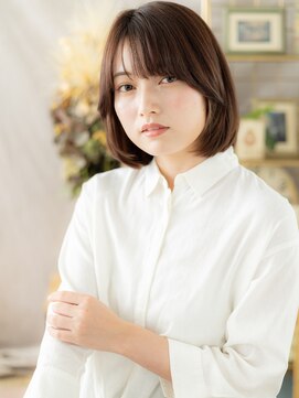 カバーヘア イヴ 戸頭店(COVER HAIR EVE) 艶感斜めバング黒髪ボブディヘルシースタイルc7戸頭20代30代40代