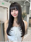 レイヤーカット小顔に見せるヘア/韓国ヘア/髪質改善/福岡/博多