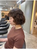 ＊くびレイヤーエモージュ前髪パーマグレーベージュレイヤーボブ