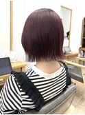 【レディース・大名】切りっぱなしボブ×ラベンダーピンク
