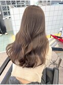 渋谷ブリーチカラーミディアムレイヤーオリーブカラー30代40代
