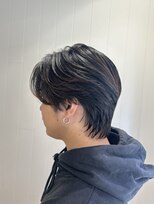 ビューバイネオリーブ 用賀店(Beau'r by neolive)&nbsp;ブルーブラックフェザーパーマ刈り上げセンターパート《用賀》