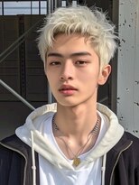 イル(iLe.)&nbsp;MEN’S HAIR/サーフカール/刈り上げセンターパート/ブリーチ