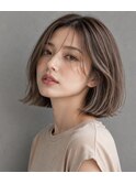 グレージュハイライトボブ【56hair 戸越銀座】