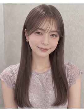 オンク 新宿(onk) 黒髪/グレーベージュ/レイヤーロング/前髪パーマ[新宿駅]
