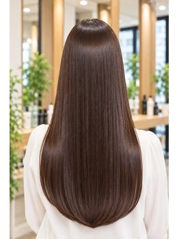 ヘアーズビースリー ポートサイドの写真/【横浜駅近×縮毛矯正】クセ・うねりを整え、Aujua(オージュア) トリートメントで自然な艶髪ストレートへ