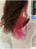 大人気インナーカラーピンク＊大学生さん２０代にオススメ＊