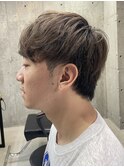 メンズ/アップバング/ツーブロックマッシュ/束感ショート波巻き