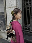 成人式ヘアセット着付け
