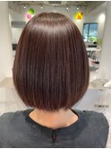 切りっぱなしボブ/美髪/ピンクブラウン[佐賀駅]
