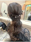ロングから大人ハーフアップ☆パール