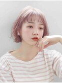 柔らかボブ/ホワイトピンク/ケアブリーチ/TOKIOトリートメント