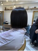 ブリーチなしチェリーブラウン髪質改善縮毛矯正酸性ストレート