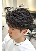 MEN’S横浜/センターパート/フェザーパーマ/毛流れパーマ/高島町