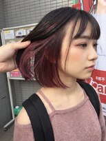 アッシュ 川崎店(Ash)&nbsp;インナーカラー　チェリーレッド　ブリーチあり