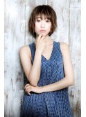 シースルーバングヴェールウェーブ伸ばしかけ切りっぱなしボブ