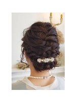 セットアップ 倉敷中庄店(SET-UP)&nbsp;結婚式　編み込み　アップ　アレンジ