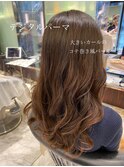 tomo前髪アンブレラカラーこなれミディイメチェンウェーブパーマ