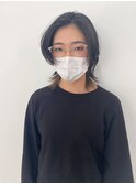 ウルフ裾インナーカラー/アッシュベージュ 