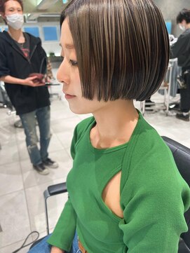 ダブ アオヤマ(DaB AOYAMA) マッシュラインボブ×mixハイライト