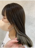 グレージュインナー×ベージュカラー