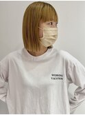 【YOKE】ミルクティーイエローベージュカラー大人レイヤーボブ